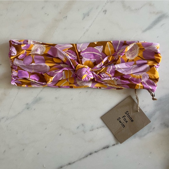 Stone Fox Swim Lele Bikini Top Retro Bloom Small NWT - Picture 5 of 7